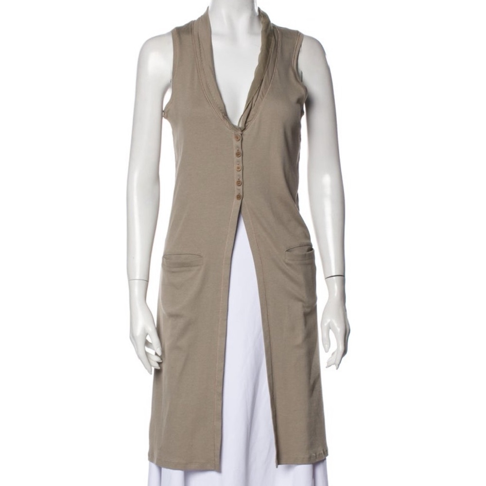 Brunello Cucinelli Gray Mandarin Collar Button Down Tunic